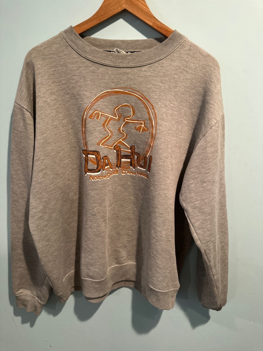 Da Hui Men's Light Gray Graphic Sweatshirt